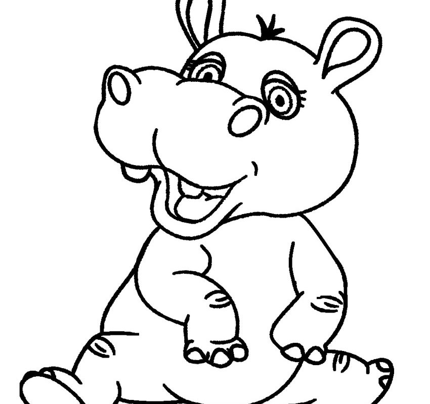 850x800 Hippopotamus African Animal Coloring Pages Hippo Free Printable