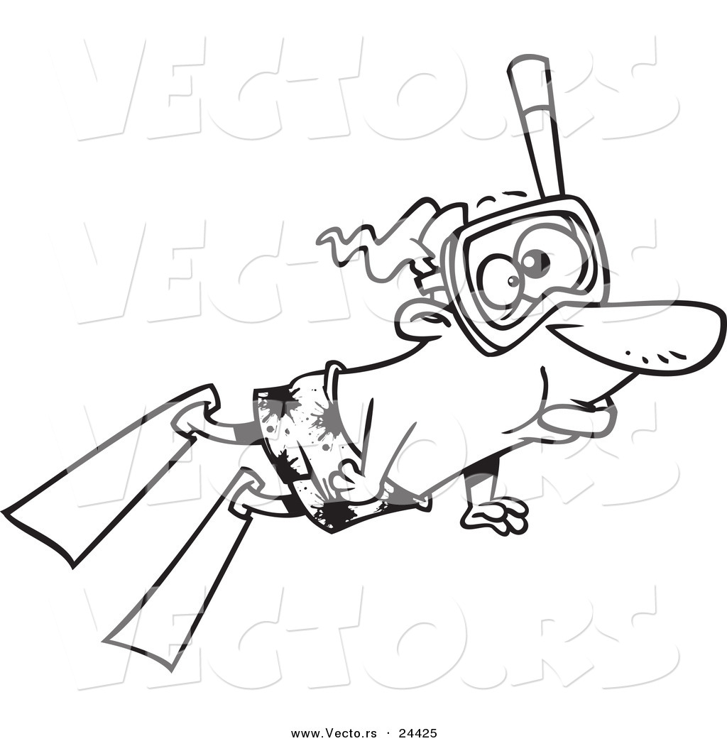 1024x1044 Vector Of A Cartoon Snorkeling Man