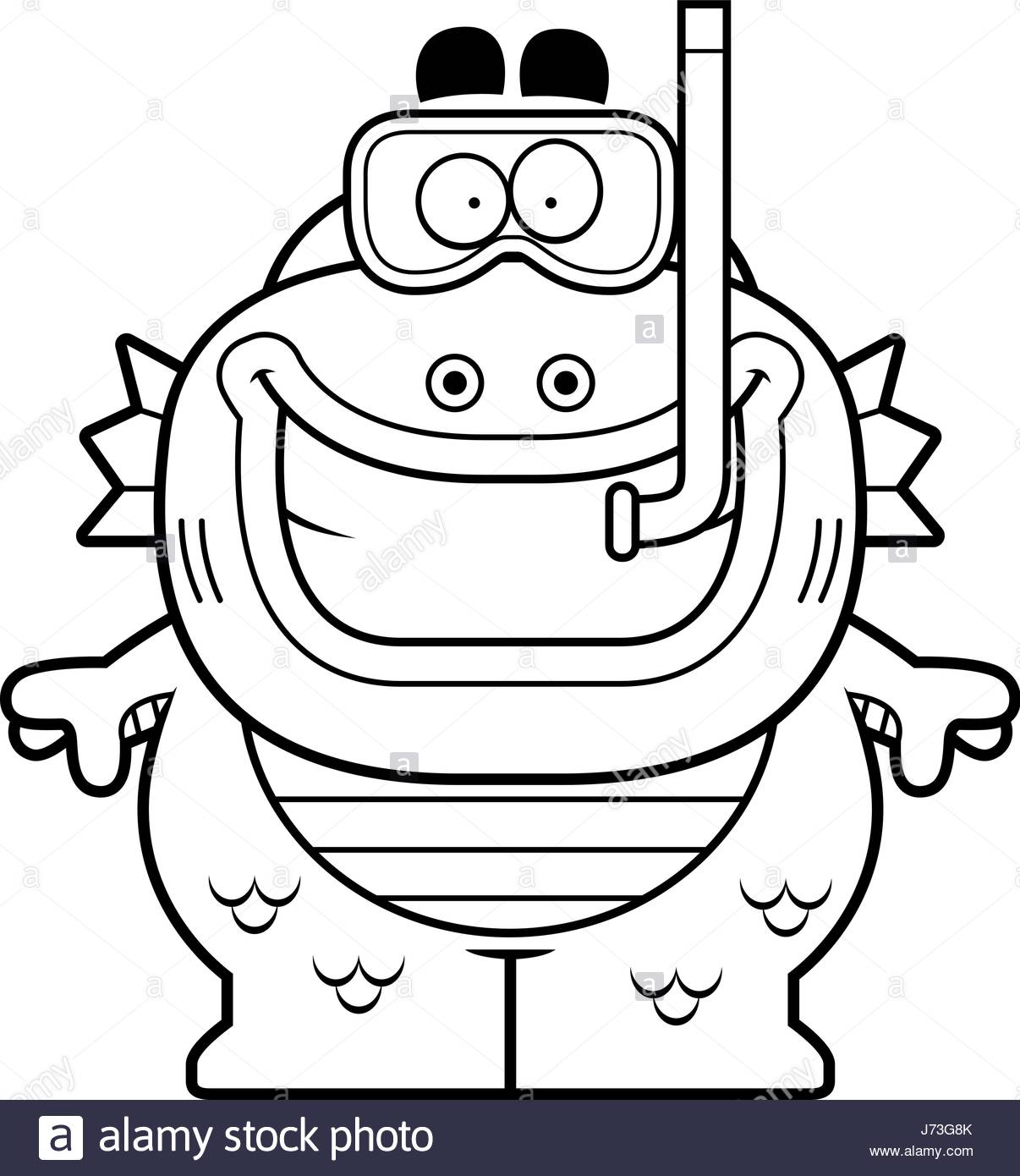 1206x1390 Cartoon Illustration Man Snorkeling Mask Stock Photos Amp Cartoon