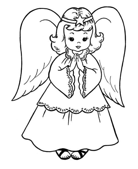 530x648 Hello Kitty Snow Angel Christmas Coloring Page