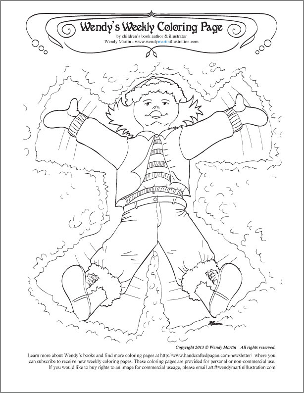 614x794 Making A Snow Angel Coloring Page