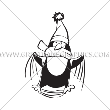 385x385 Penguin Snow Angel Production Ready Artwork For T Shirt Printing