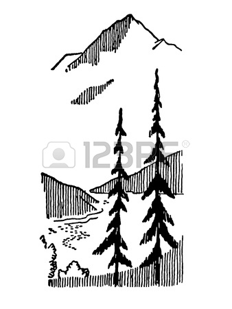 Snow Capped Mountain Drawing at GetDrawings | Free download