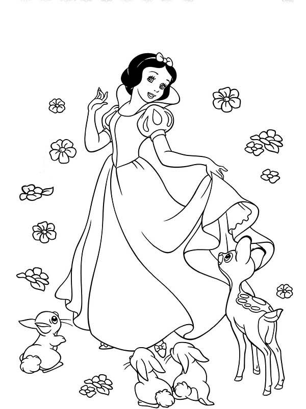 600x800 How To Draw Snow White And Her Friends Coloring Page Color Luna
