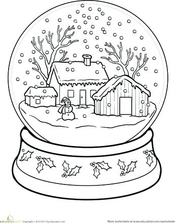 345x440 Snowflake Coloring Pages For Adults Snow Globe Page Worksheets