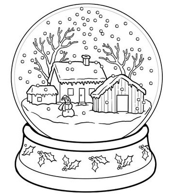 356x400 Winter Snow Globe Coloring Page Amp Coloring Book