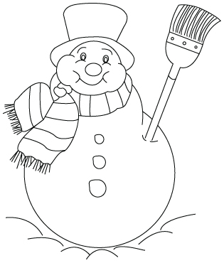 315x370 Snow Man Drawing To Color