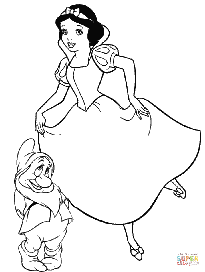 718x950 Snow White And The Seven Dwarfs Coloring Pages Free Coloring Pages