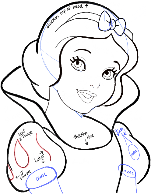 496x634 How To Draw Snow White From Disney's Snow White And The Seven