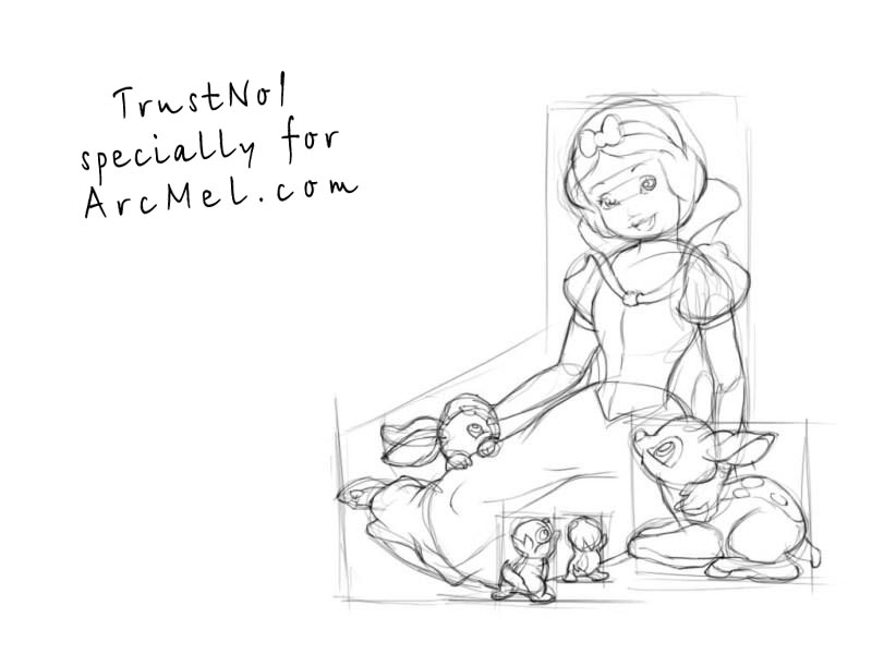 800x600 How To Draw Snow White Step By Step