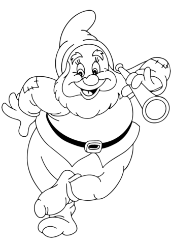 339x480 Snow White Happy Dwarf Coloring Page Free Printable Coloring Pages