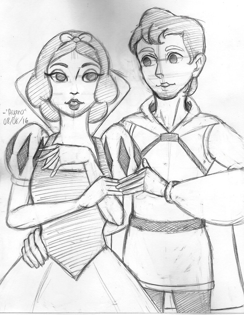 788x1014 Snow White And The Prince (Bust Drawing) By Nekonorales