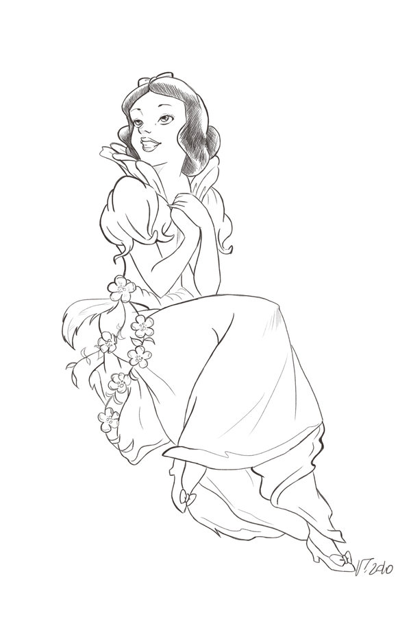 600x938 Snow White Sketch By Vpdessin