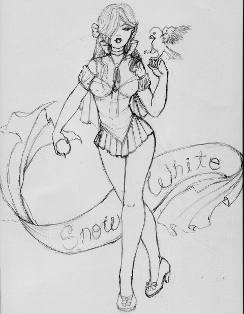 480x617 Snow White Sketch By Twelvemoons