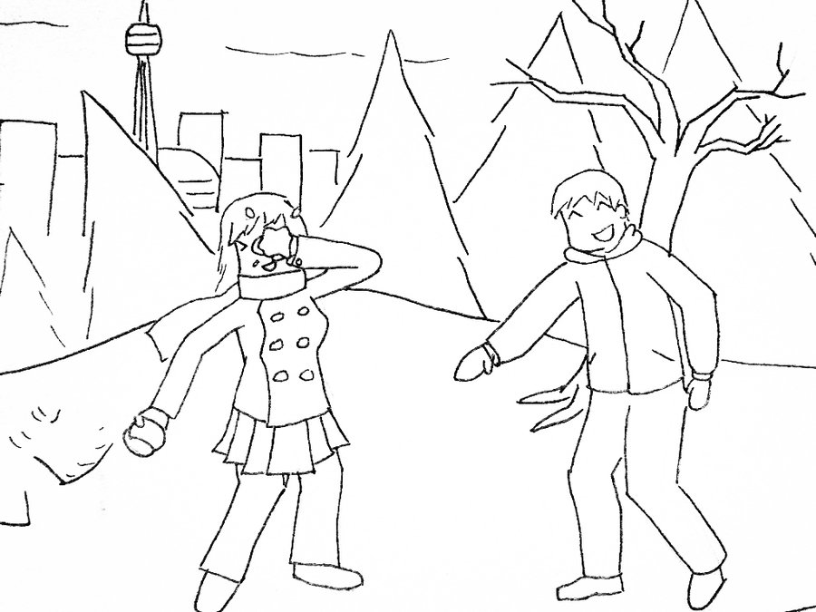 900x675 Snowball Fight By Nekkojin