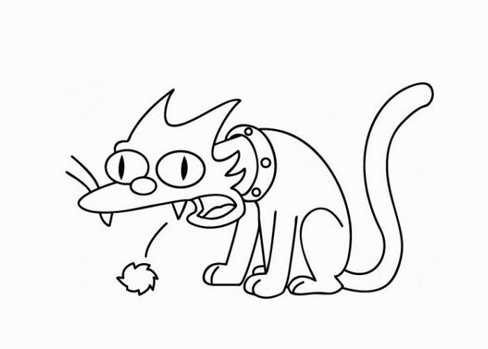 700x500 Simpsons Snowball Cat Coloring Pages Free Coloring Pages