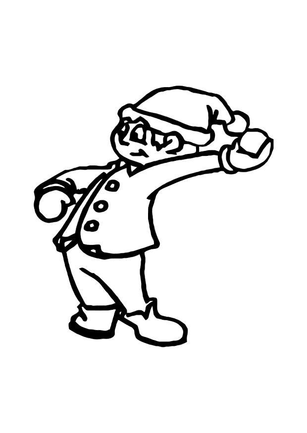 620x875 Coloring Page Throwing Snowball