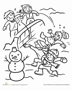 301x378 Snowball Fight Worksheet
