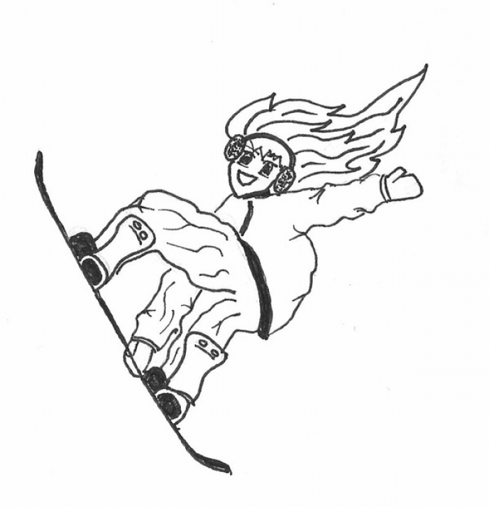 700x726 Snowboarder Drawing By Hubby Busymitts
