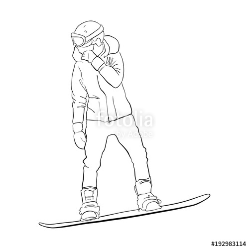 500x500 Vector Drawing Snowboarder Stock Image And Royalty Free Vector