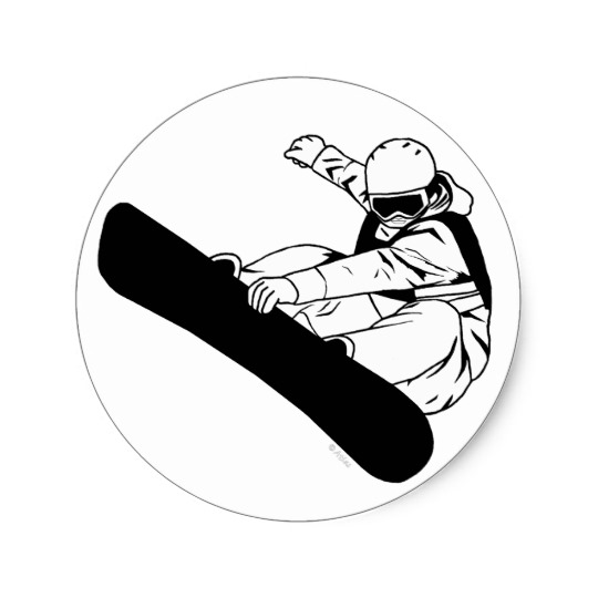 540x540 Snowboarding 3 Classic Round Sticker