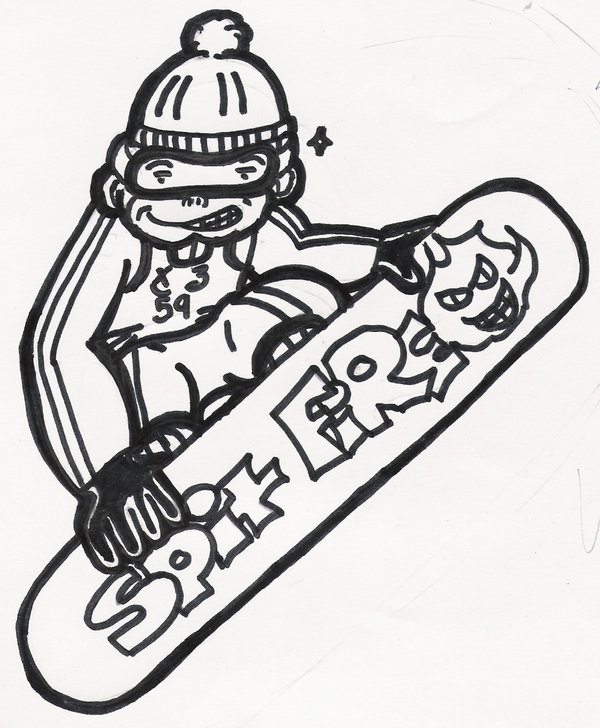 600x728 Snowboarding Monkey By Chibifangirl