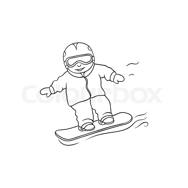 800x800 Vector Flat Cartoon Monochrome Teen Boy Kid Having Fun Riding