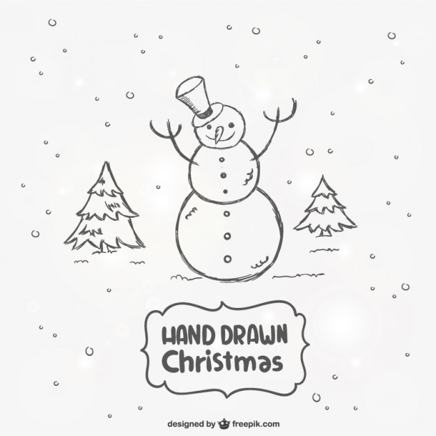 626x626 Hand Drawn Snowman Vector Free Download