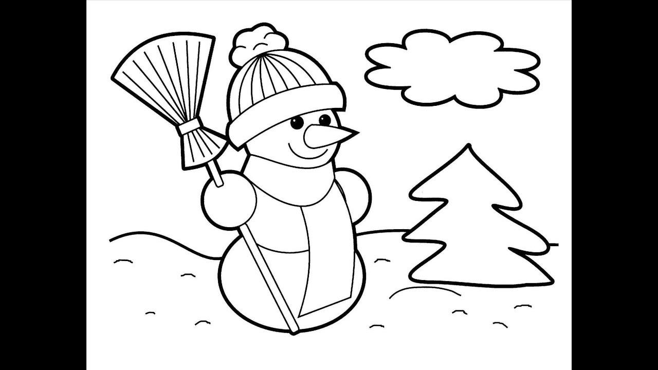 1280x720 Snow Man Drawing Step By Step
