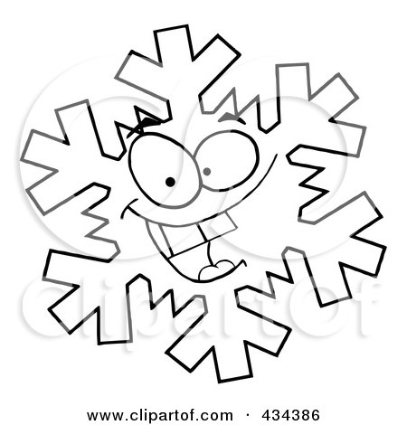 450x470 Clipart Of A Happy Snowflake Mascot