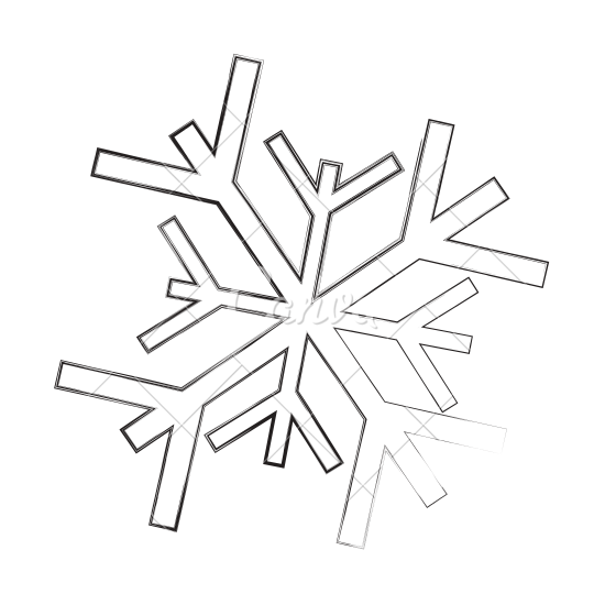 550x550 Snowflake Cartoon Vector Illustration