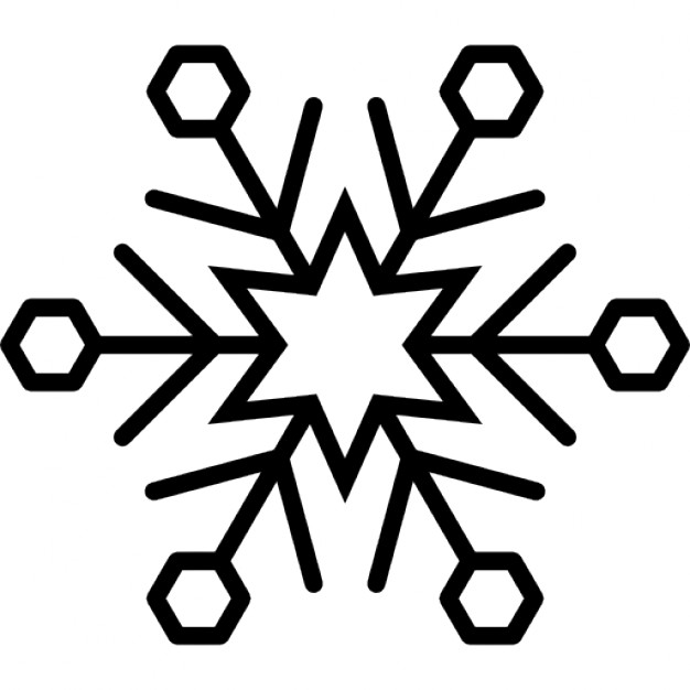 626x626 Snowflake Variant With Star And Hexagon Outlines Icons Free Download
