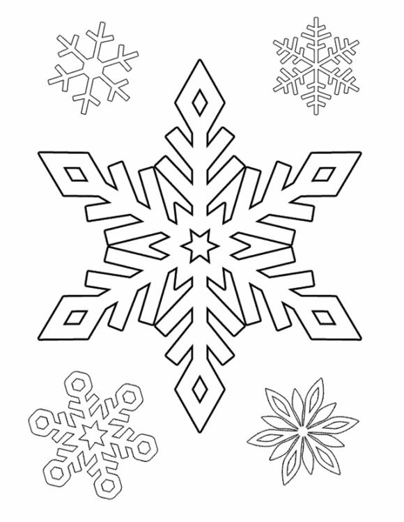 580x749 Coloring Pages Winter Snowflake Free