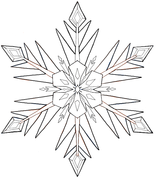 549x626 How Draw Snowflakes From Disney Frozen Movie With Easy