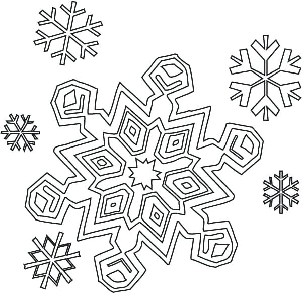 600x582 Coloring Page Snowflake Winter Season Snowflakes Coloring Page