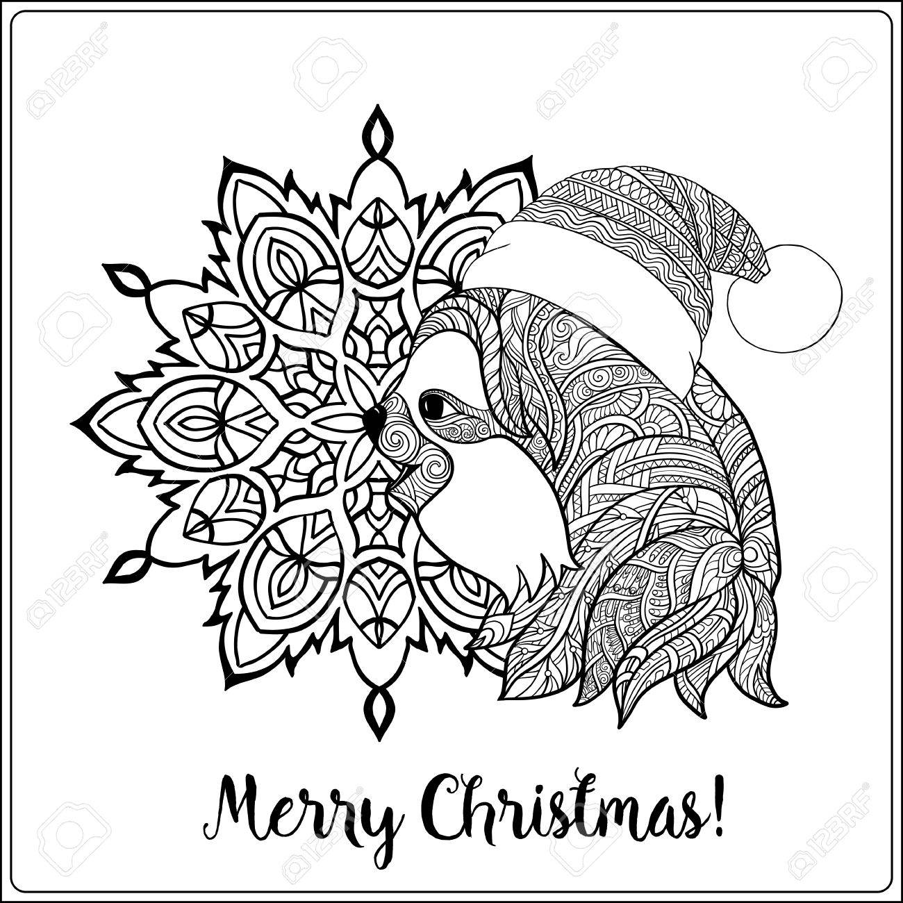 1300x1300 Decorative Patterned Sloth In The Hat Of Santa Claus On
