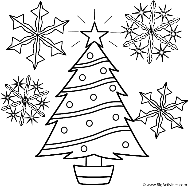 800x800 Christmas Tree With Snowflakes