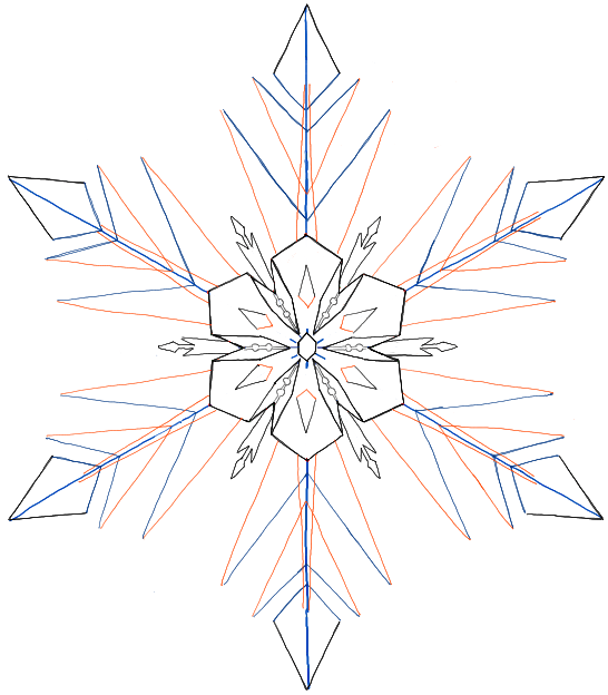 546x624 Drawn Line Snowflake