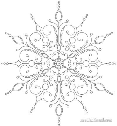 400x430 Free Hand Embroidery Pattern Snowflake!