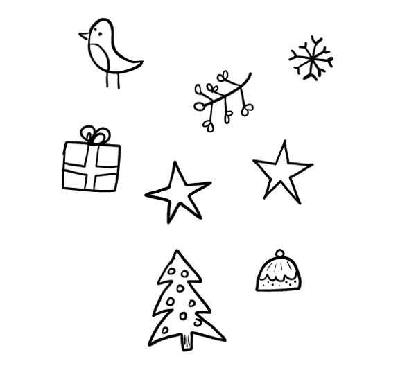 600x554 Simple Christmas Line Drawings Fun For Christmas
