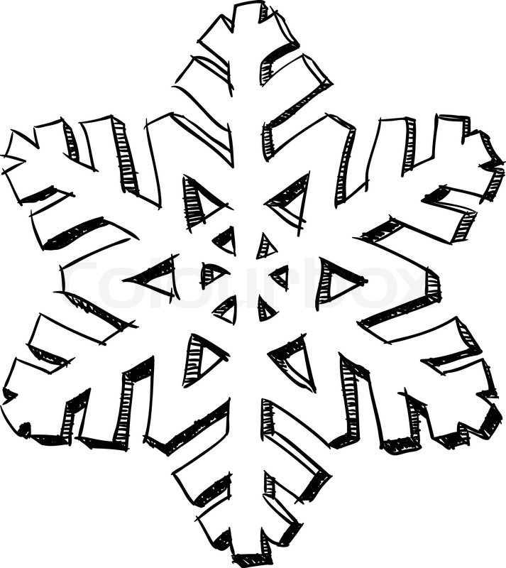713x800 Snowflake Sketch Stock Vector Colourbox