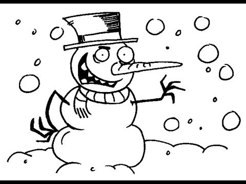 480x360 How To Draw A Cartoon Snowman 020