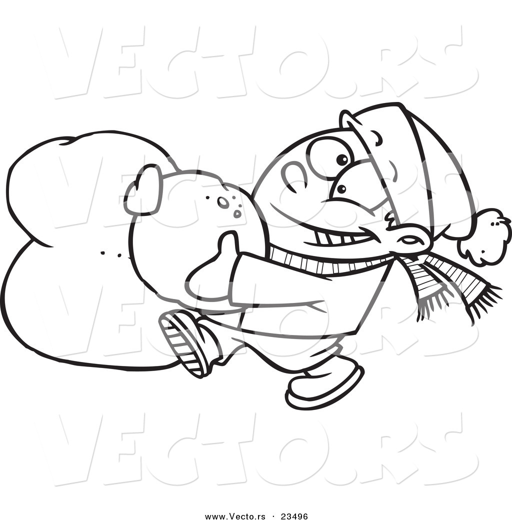 1024x1044 Cartoon Vector Of Cartoon Boy Making A Snowball For A Snowman Head