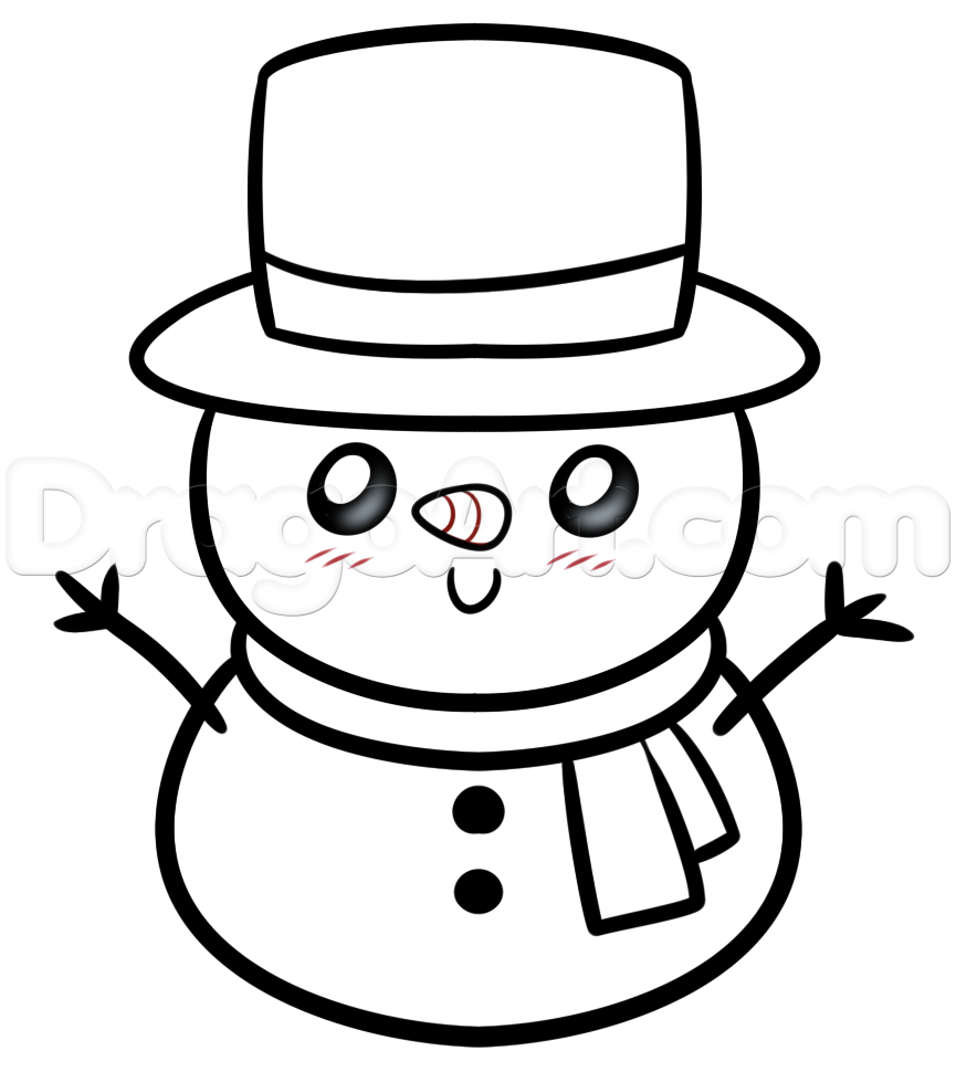 865x970 5. Drawing A Kawaii Frosty The Snowman