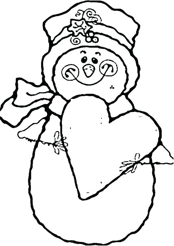 585x826 Christmas Snowman Coloring Pages Snowman Smile With Love Coloring