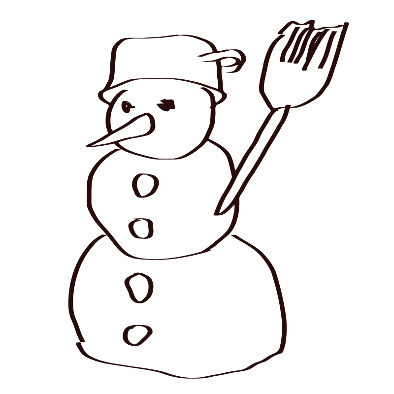 800x800 Free Clipart Snowman Sketch Nicubunu
