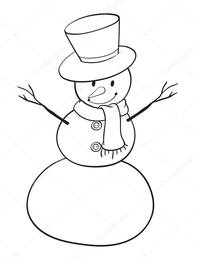 770x1024 Snowman Sketch Stock Vector Interactimages