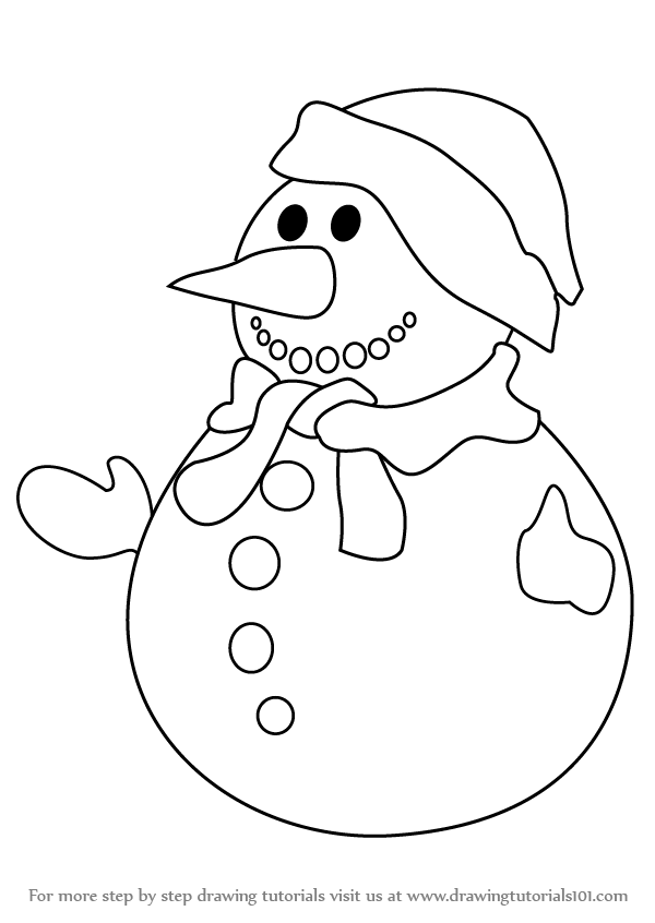 600x846 Learn How To Draw Snowman (Christmas) Step By Step Drawing Tutorials