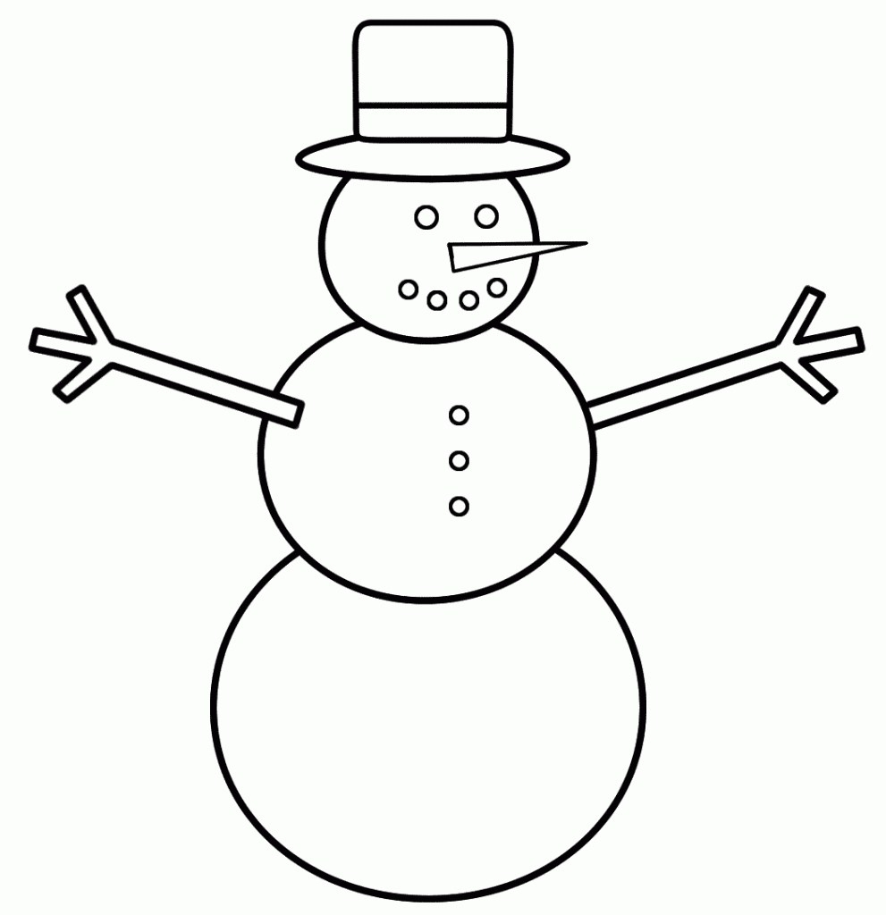 991x1024 Snowman Drawing