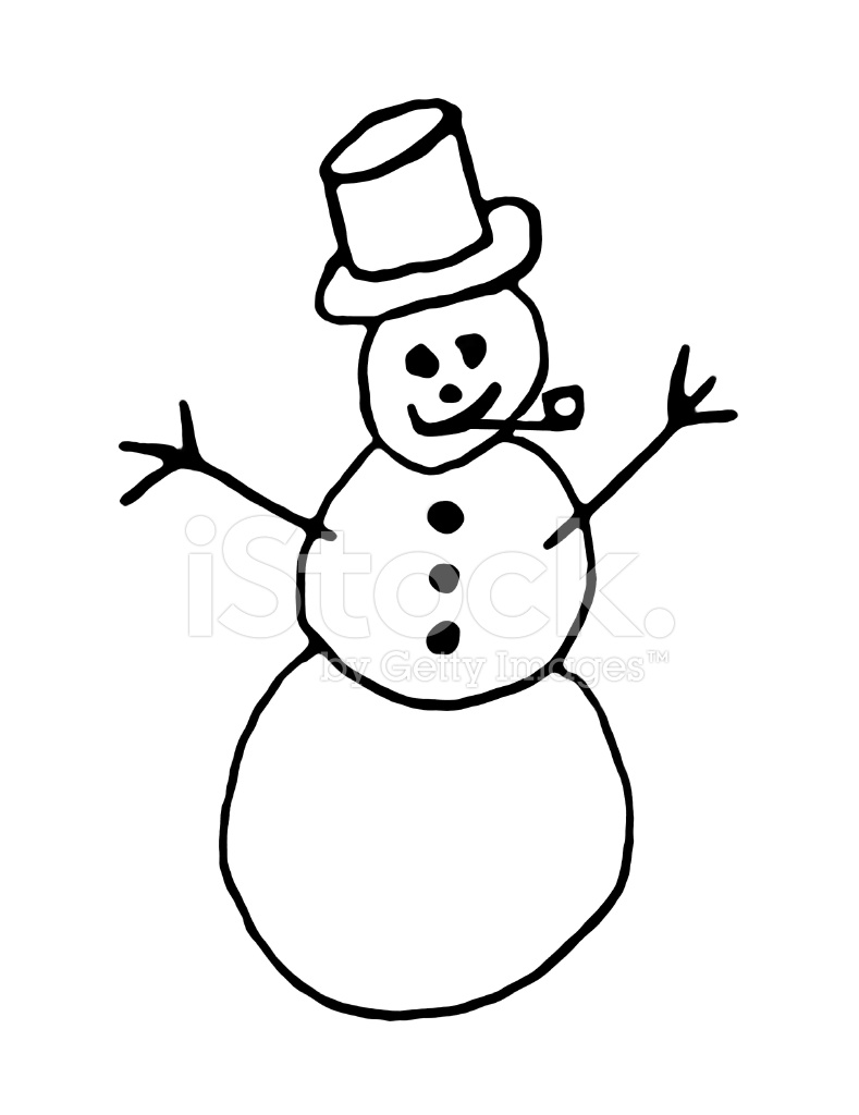 789x1024 Snowman Sketch Stock Photos